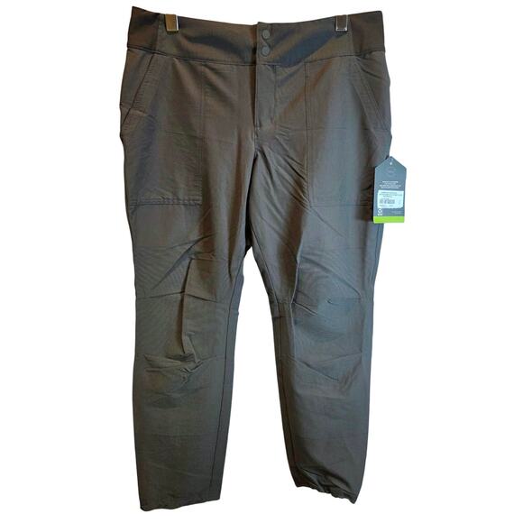 REI Screeline Tech Pants Hiking Womens Sz 14 P Green Brown Stretch Jogger $85 - Picture 1 of 16